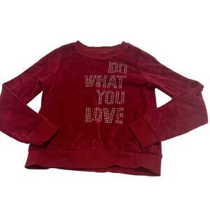 Girls Velour Sweatshirt sz 8 Red Girl's Sweatshirt